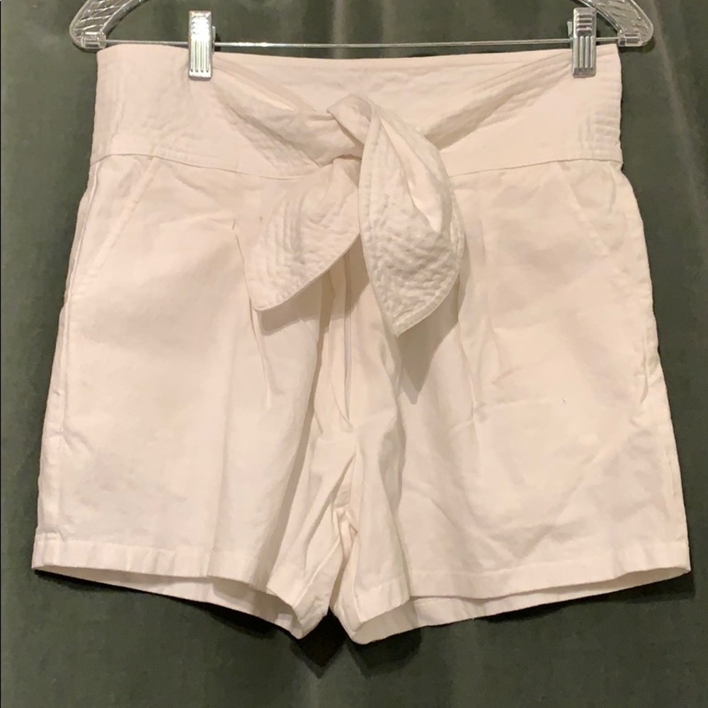 Free People 100% cotton white tie front shorts 4